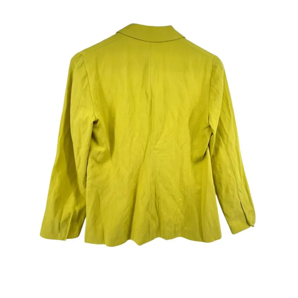Vince Citron Yellow Blazer Jacket Size 2 Button Closure Cotton Wool Blend Work